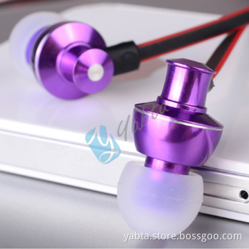 Yabta Noodle Flat Wire Metal Earphone, Heavy Bass Sound In-Ear Earbuds